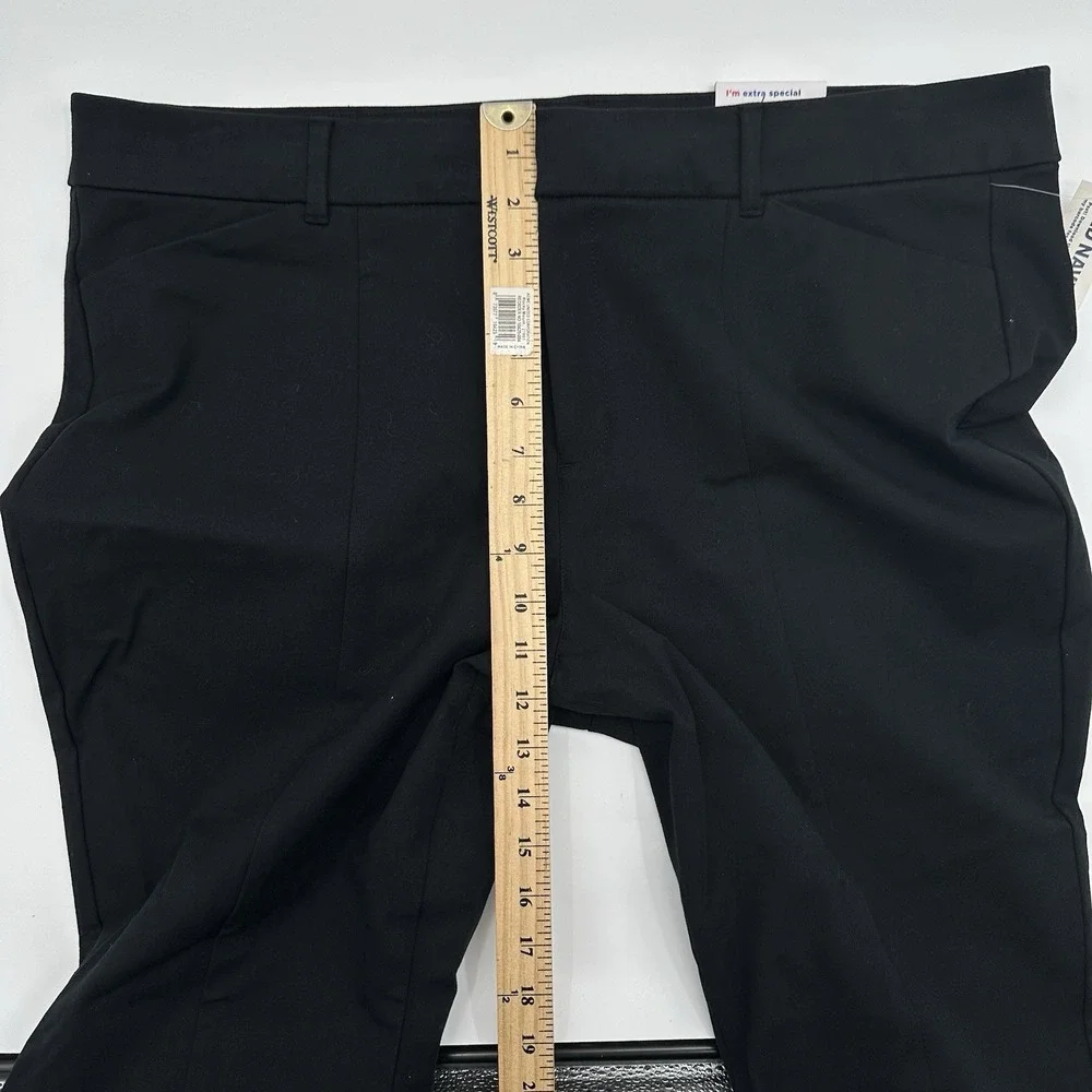 Old Navy High Rise Pixie Split Hem Full Length Pants Womens 18 Black Stretch NWT